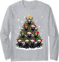 Funny Christmas Tree Honey Badger Family Xmas Pajamas Long Sleeve T-Shirt - Adult Unisex Heather Grey
