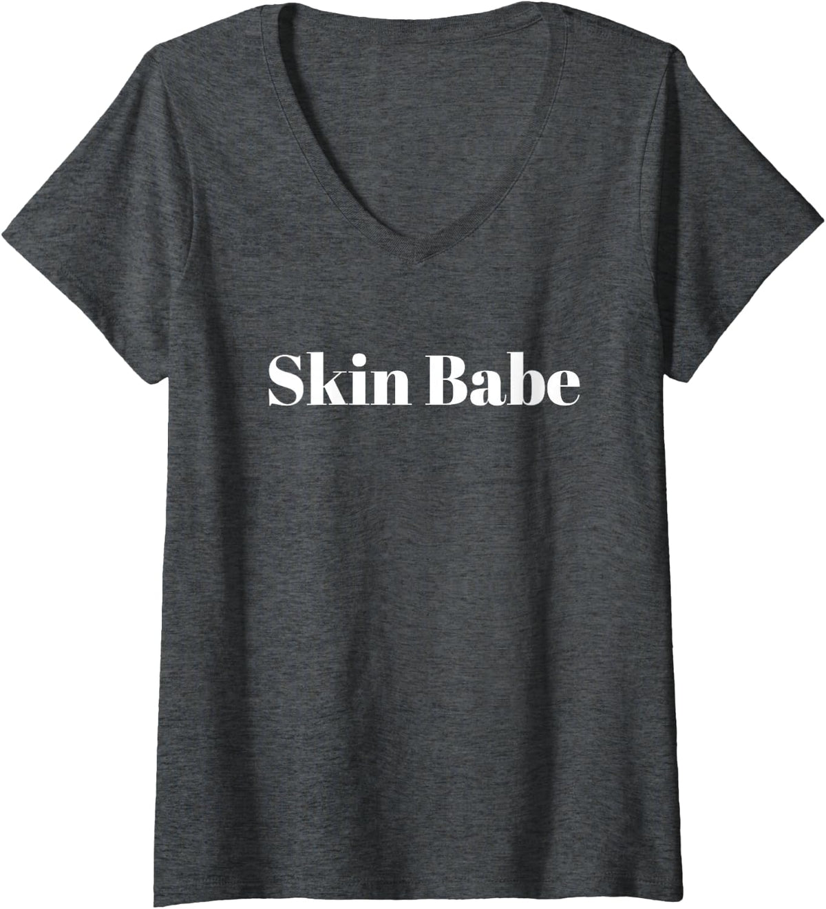 Women's Skin Babe Skincare Specialist Skin Esthetician V-Neck T-Shirt - Dark Heather Grey