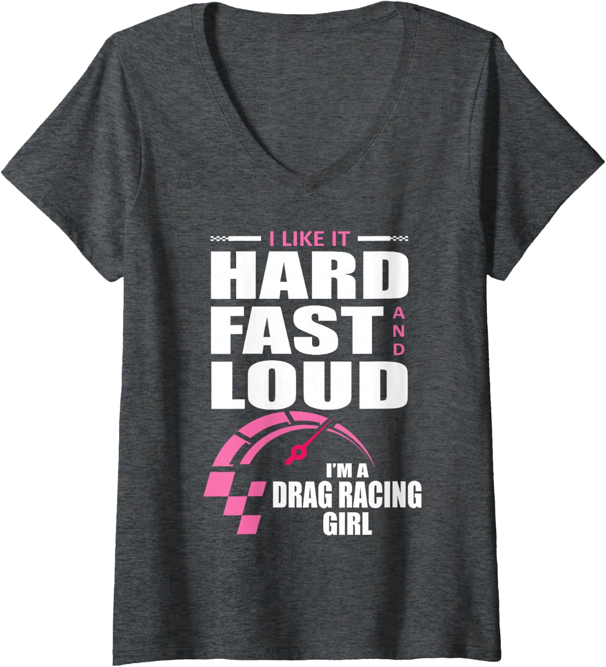 Women's Racing Driver Girl Racing car V-Neck T-Shirt - Dark Heather Grey