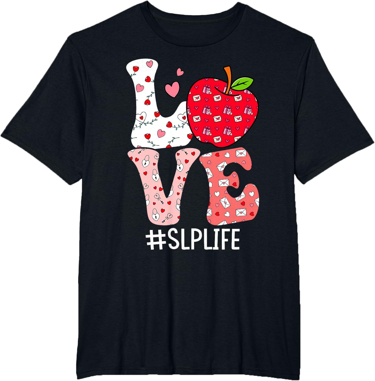 Love SLP Life - Valentine’s Day Speech Therapy Therapist T-Shirt - Black