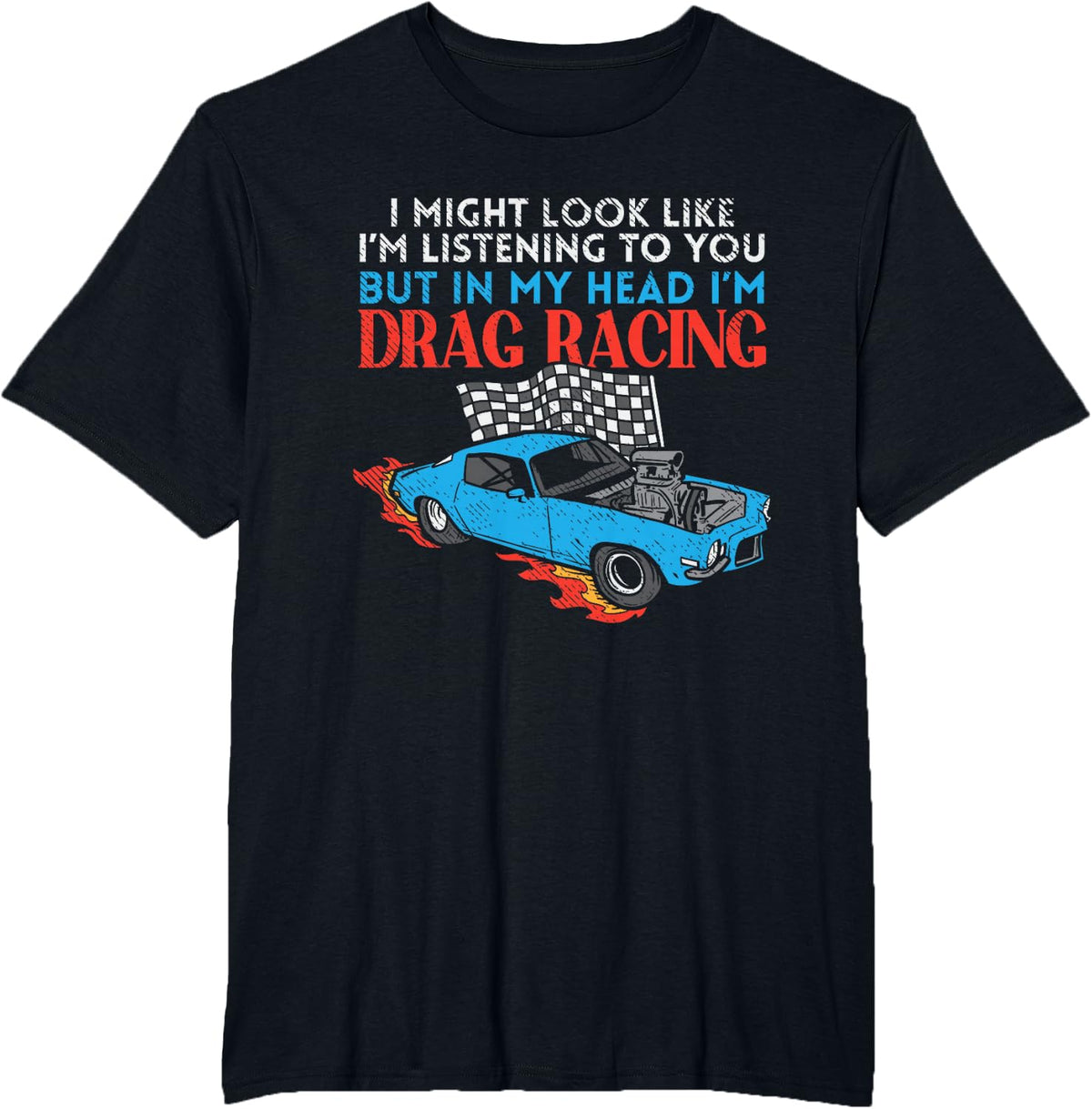 Drag Racer Car Racing Sports Stock Car Drifting Drag Racing T-Shirt - Black