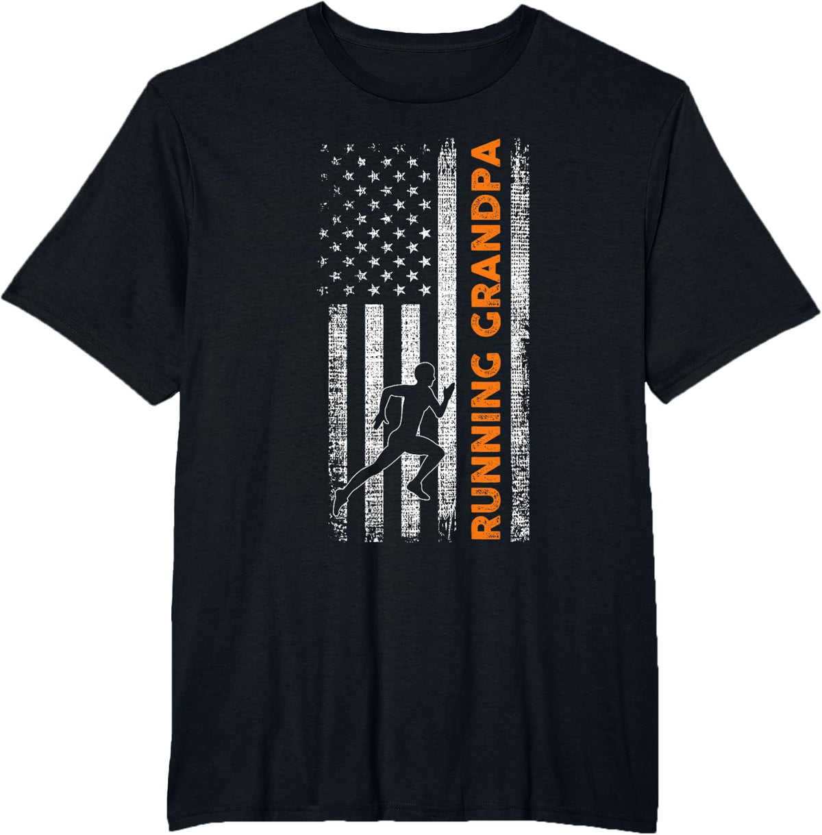 Run Runner Grandpa Marathon Jogging Running T-Shirt - Black