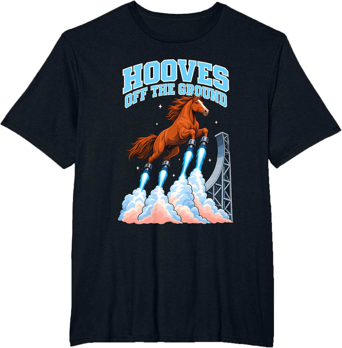 Hooves Off The Ground Horse Lover Flying Humor T-Shirt - Black
