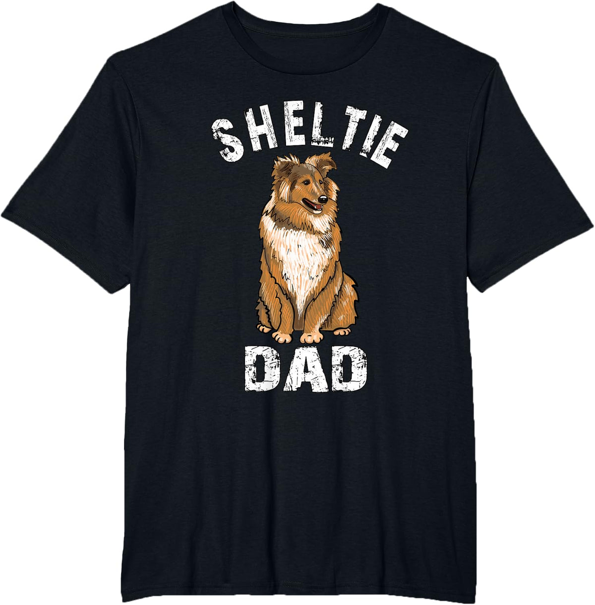 Sheltie Dad Sheltie Dog Lover Owner Illustration for T-Shirt - Black