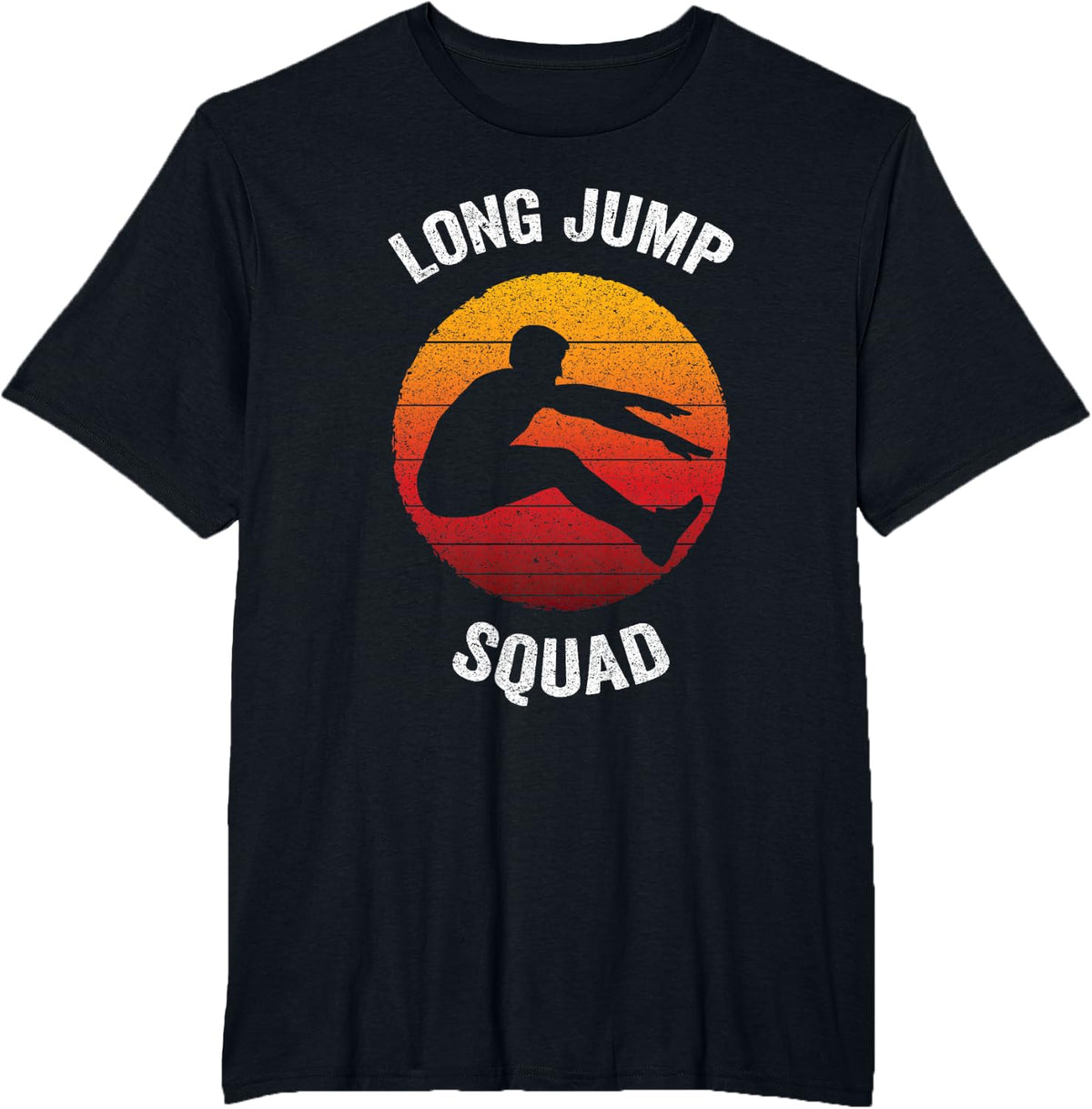 Long Jump Squad | Vintage Track and Field T-Shirt - Black