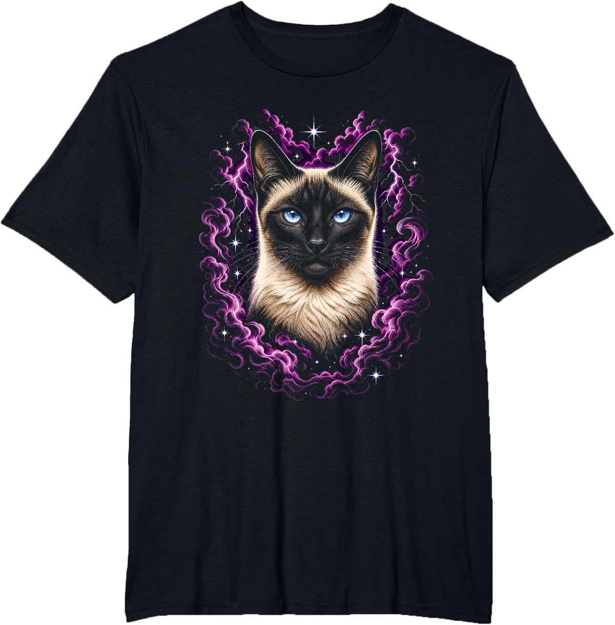 Siamese Cat Mystical Women Cat Mom T-Shirt - Black