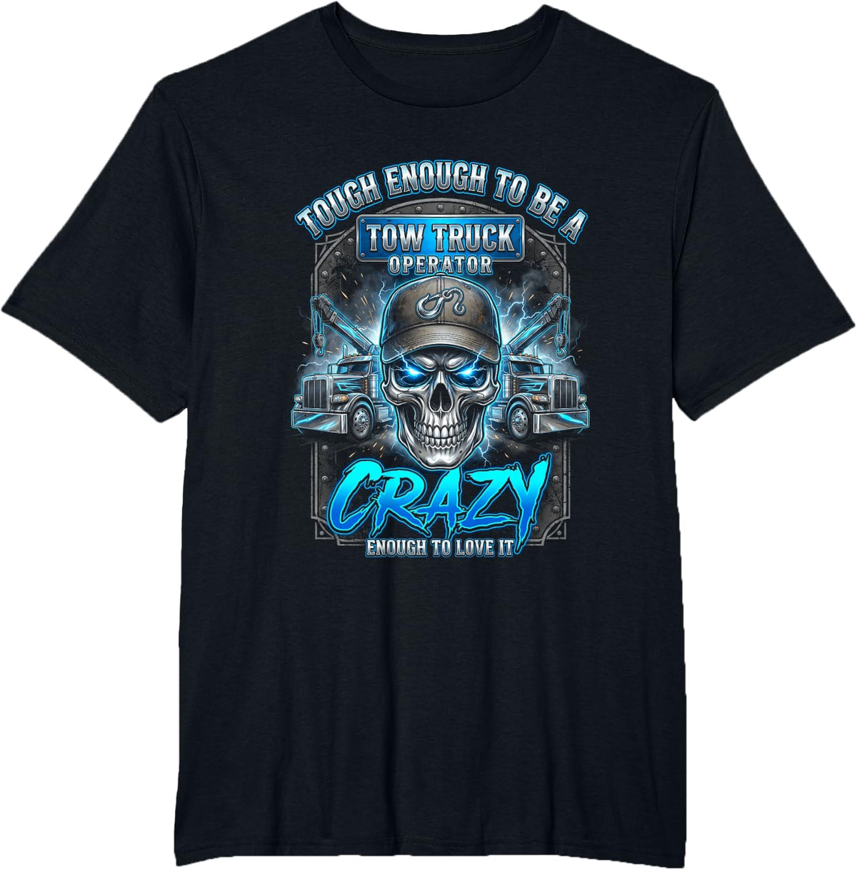 Wrecker Driver Skull T-Shirt - Black