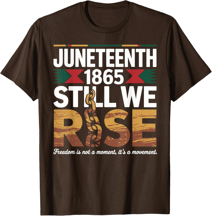 Juneteenth 1865 Freedom Day African Pride T-Shirt Tee for Men Women - Brown