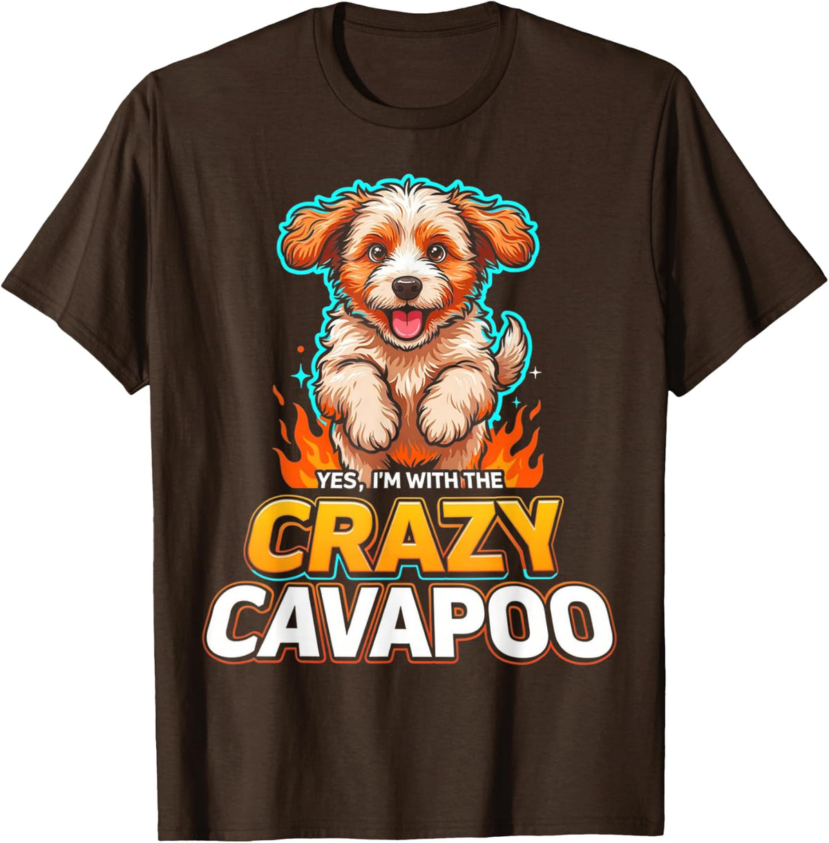 Funny Crazy Cavapoo Dog Lover Humor T-Shirt - Brown