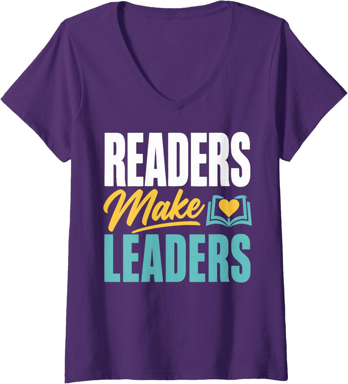 Women's Reading Book Readers V-Neck T-Shirt - Purple
