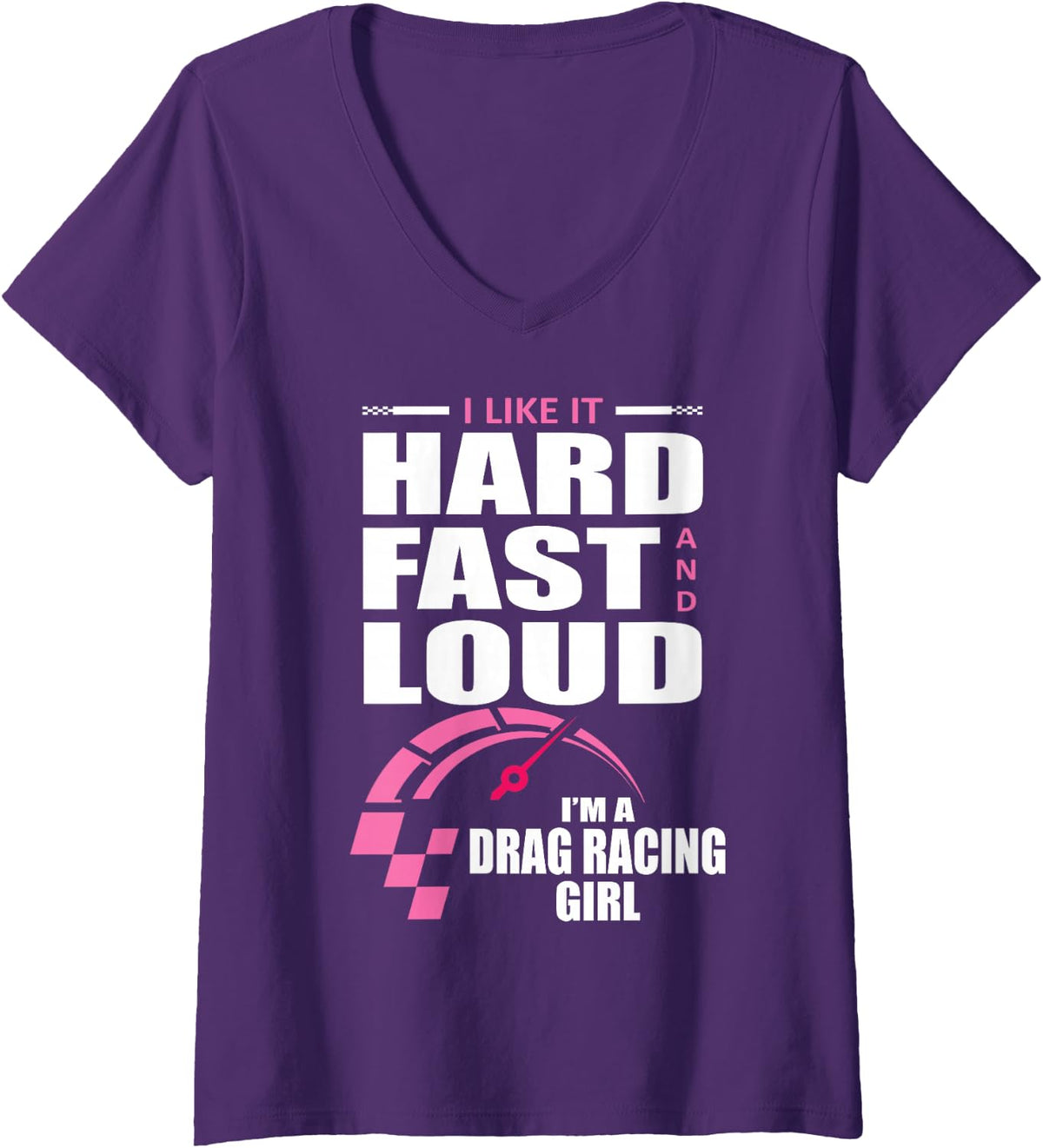 Women's Racing Driver Girl Racing car V-Neck T-Shirt - Purple