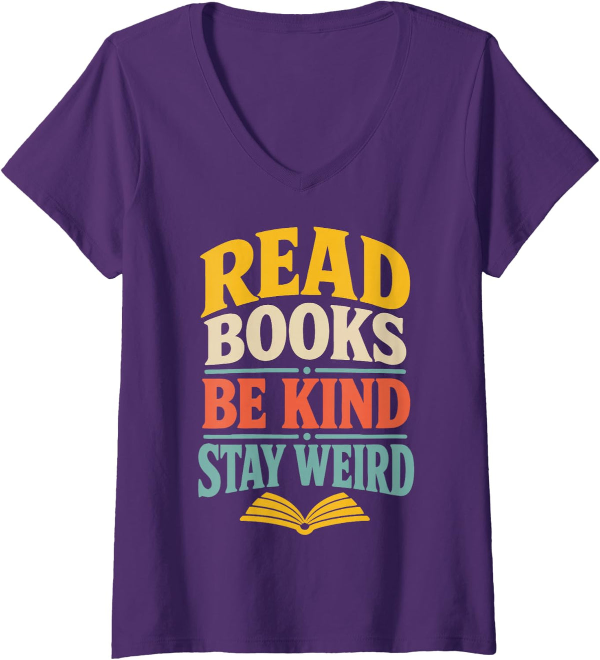 Women's Reading Book Lover V-Neck T-Shirt - Purple