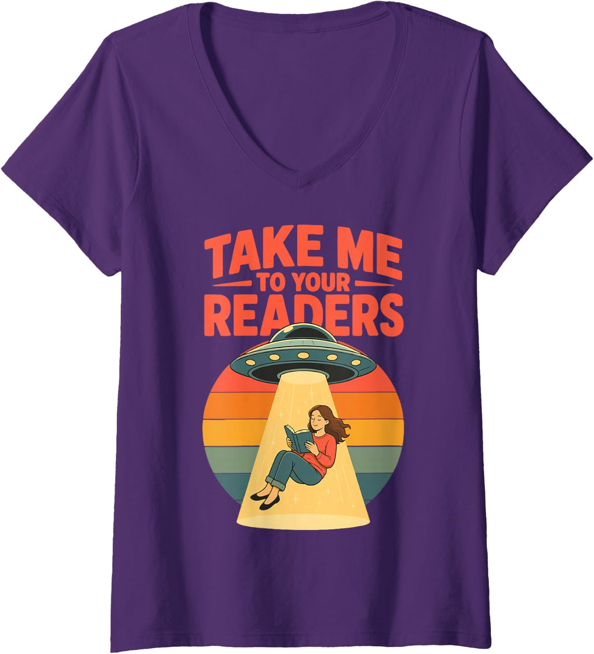 Women's Funny Librarian Book Lover Library Reading V-Neck T-Shirt - Purple