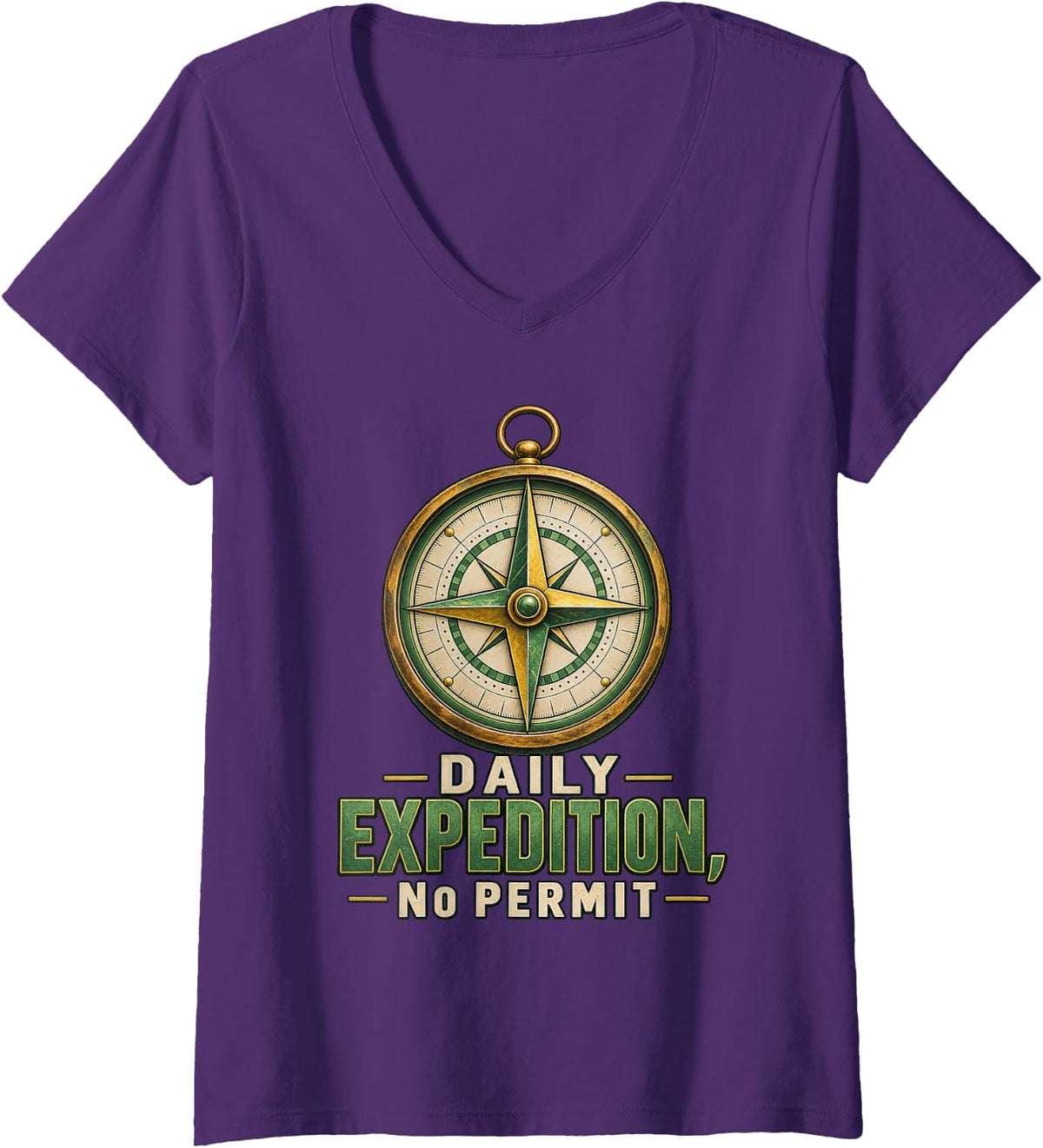 Women's Daily Expedition, No Permit Special Education Teacher V-Neck T-Shirt - Purple