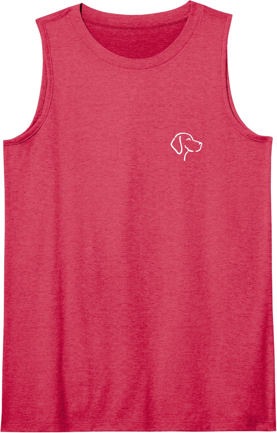 Vizsla Simple Minimalist Line Art Sleeveless Tank Top - Red