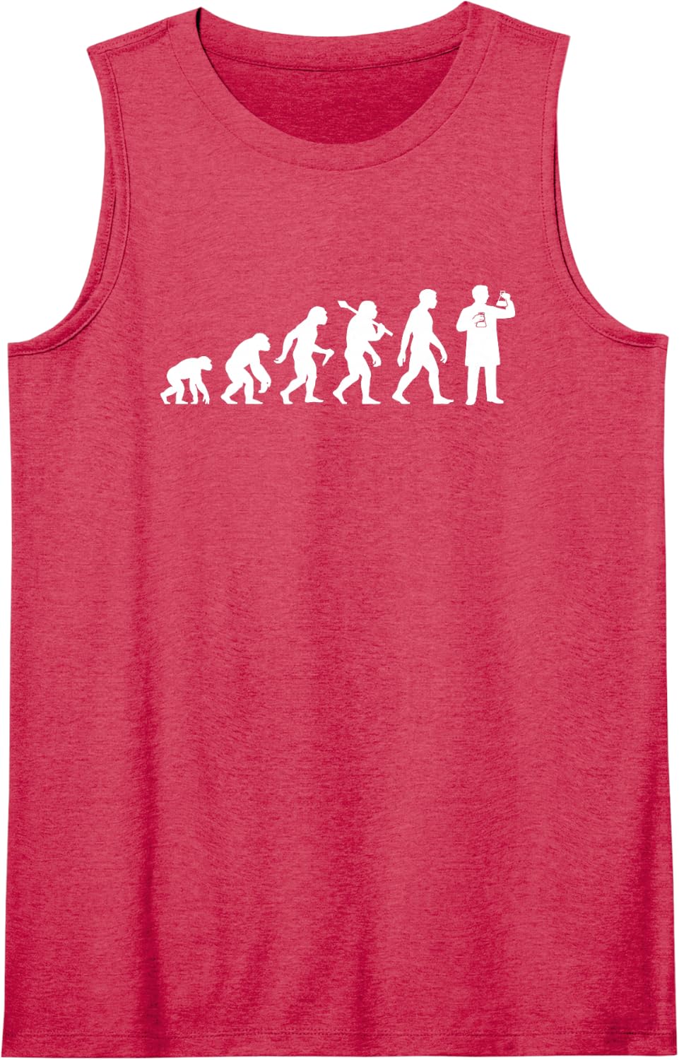 Chemist Evolution for Chemistry Teacher Or Professor Funny Sleeveless Tank Top - Red