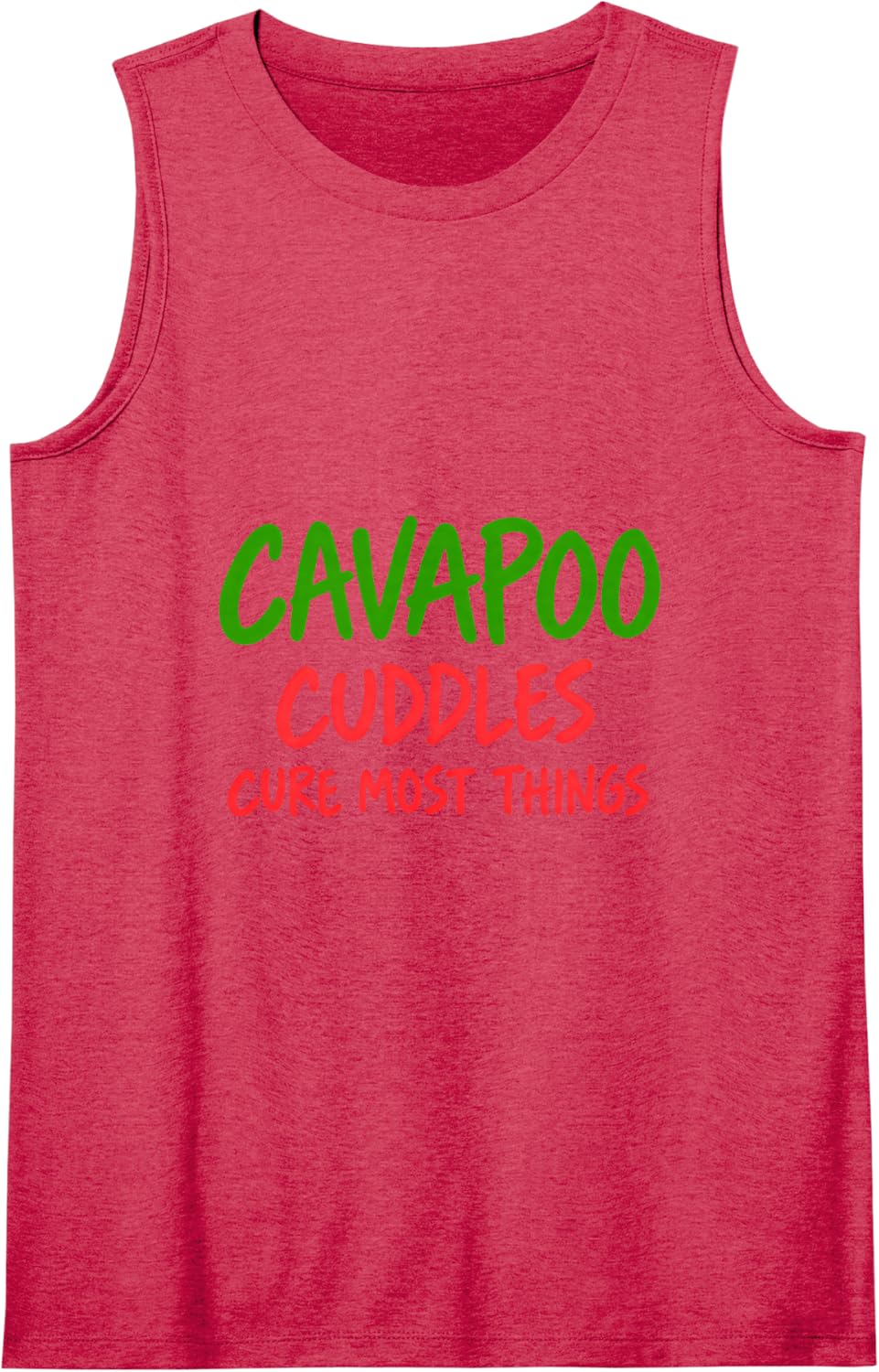 Cavapoo Cuddles Cure Most Things Cute Puppy Dog Lover Sleeveless Tank Top - Red