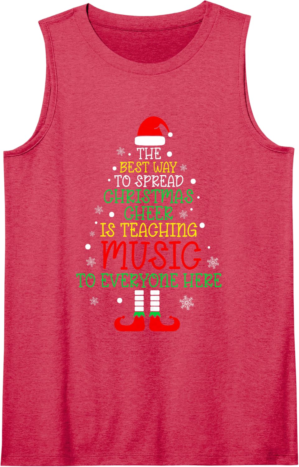 The Best Way to Spread Christmas Cheer is Teaching Music Sleeveless Tank Top - Red