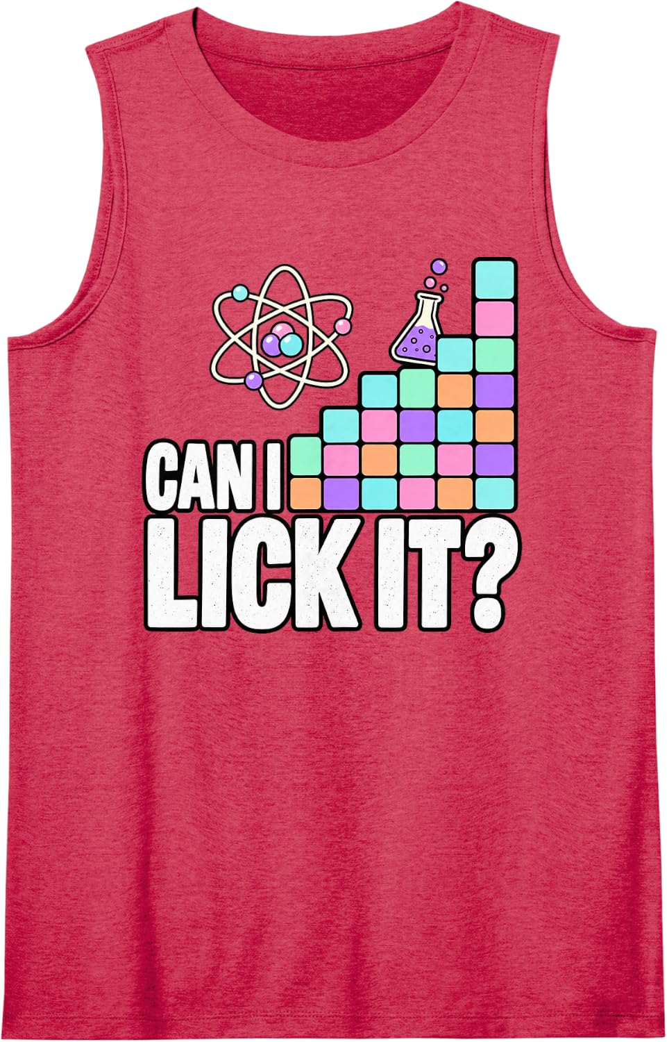 Chemistry Humor Can I Lick It Science Lab Joke Sleeveless Tank Top - Red