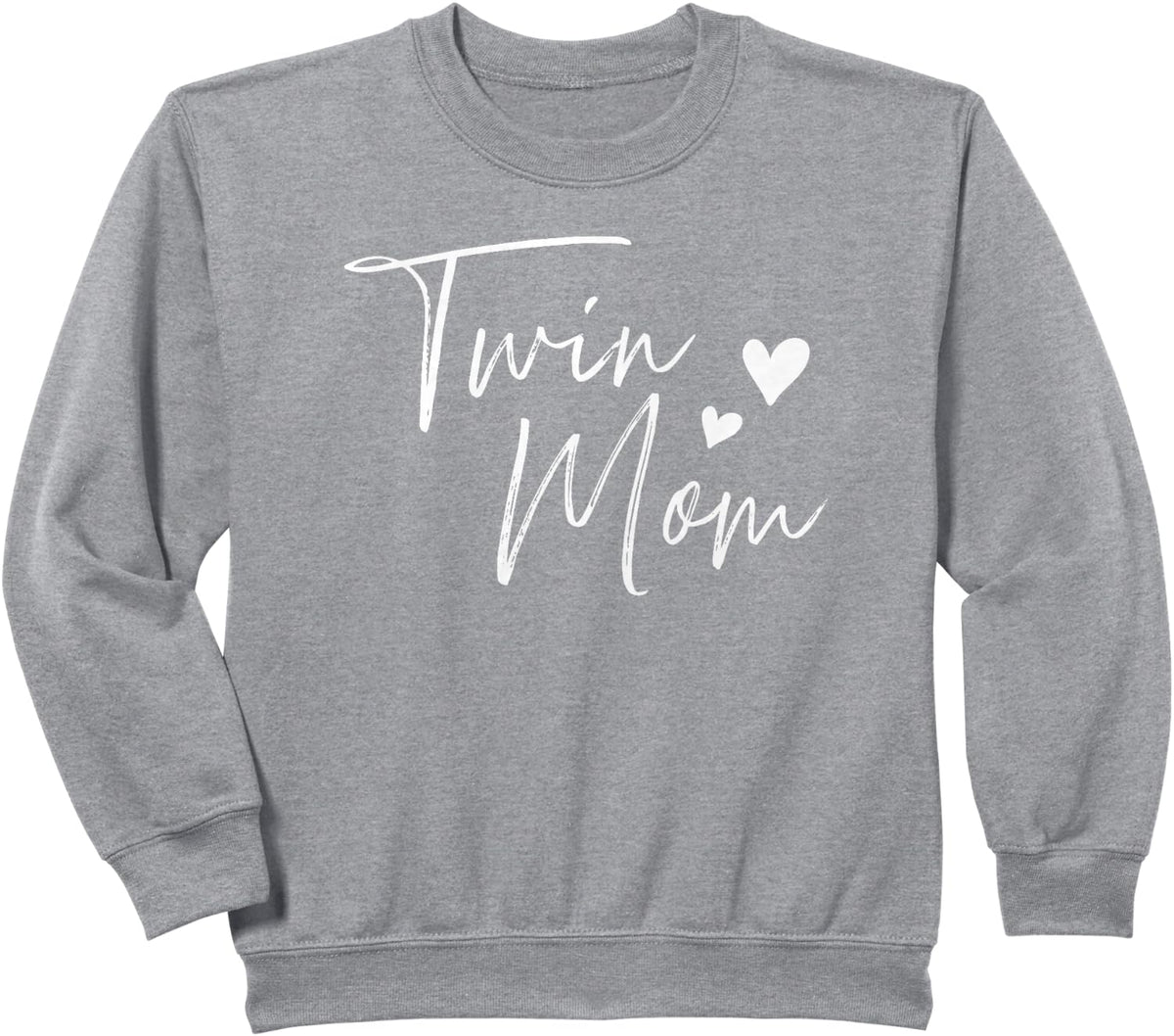 Twin Mom hearts Sweatshirt - Heather Grey