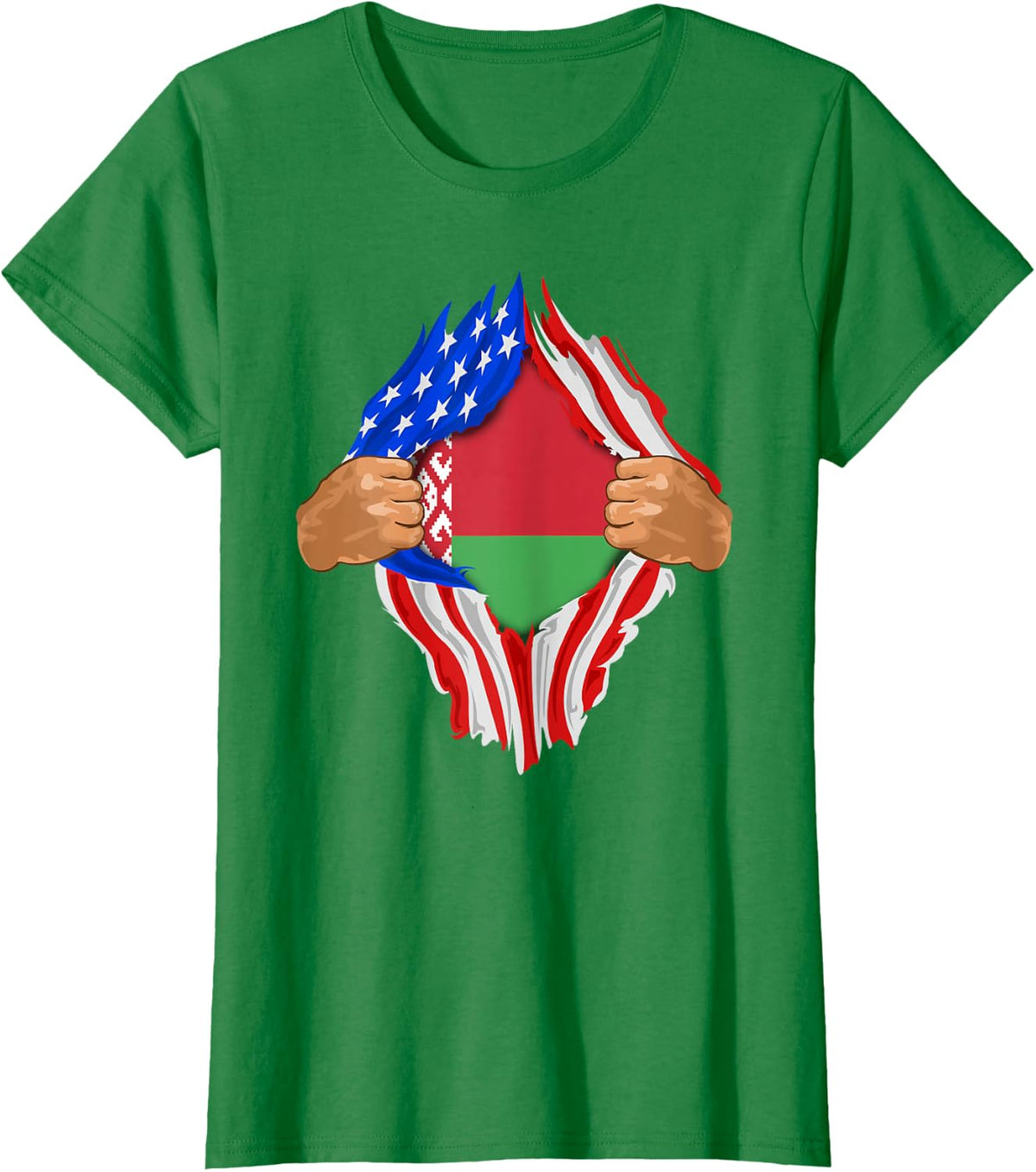 Belarusian Blood Inside Me T-Shirt | Belarus Flag Gift T-Shirt - Kelly Green
