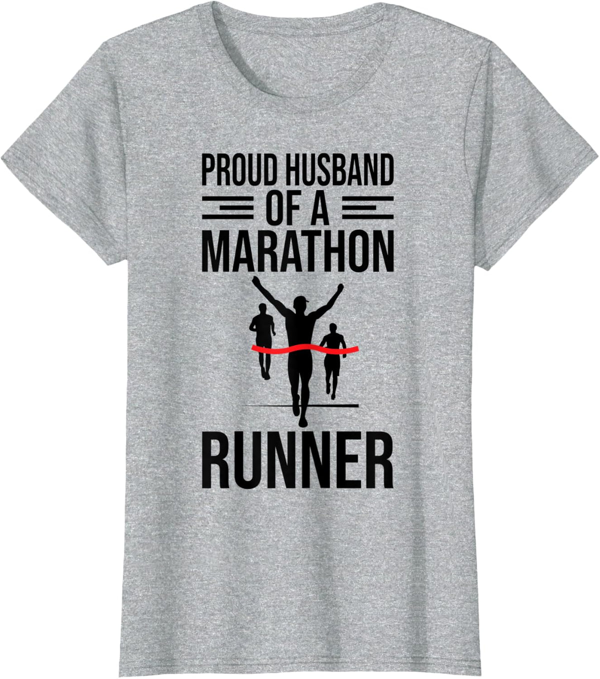 Proud Husband Of A Marathon Runner Marathoner Family Lover T-Shirt - Heather Grey