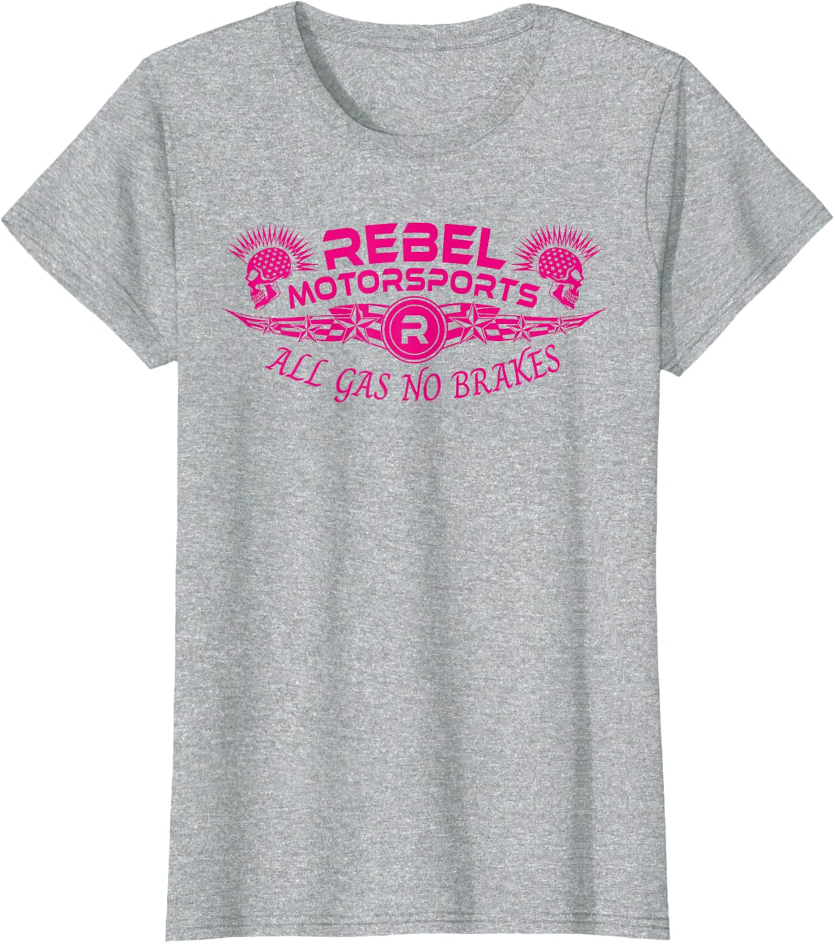Rebel Motorsports Star-struck All Gas No Brakes T-Shirt - Heather Grey