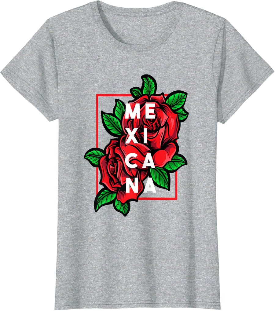 Mexicana Latinx Latina Proud Gift for Mexican Girlfriend Tee T-Shirt - Heather Grey