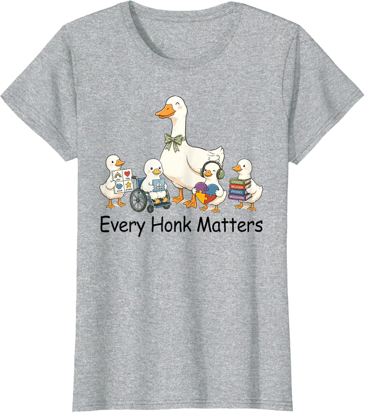 Special Education SPED IEP Silly Goose Every Honk Matters T-Shirt - Heather Grey