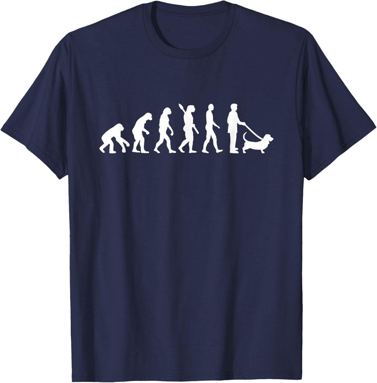 Basset hound evolution T-Shirt - Navy Blue