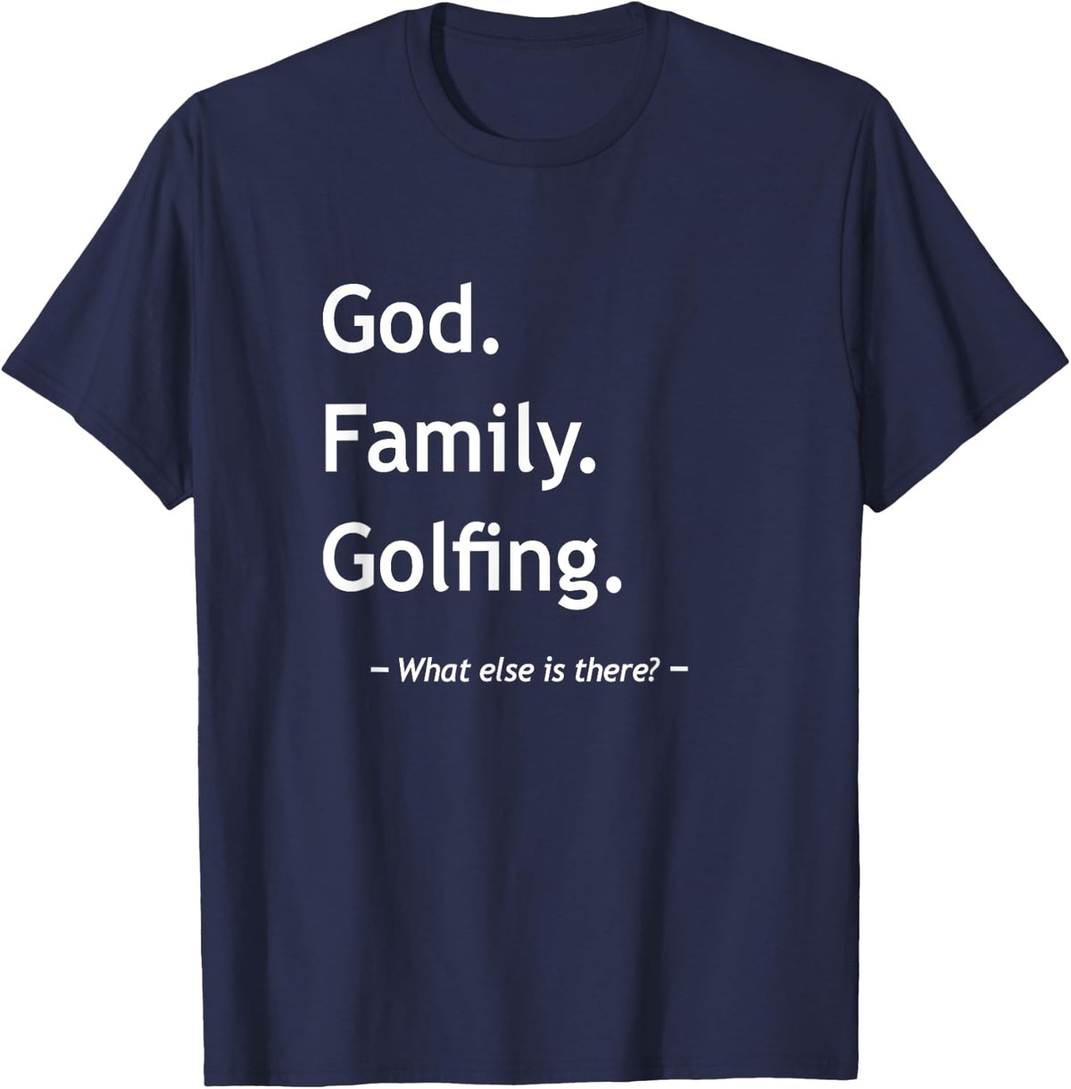 Christian God Family Golfing Jesus Christ Christianity T-Shirt - Navy Blue