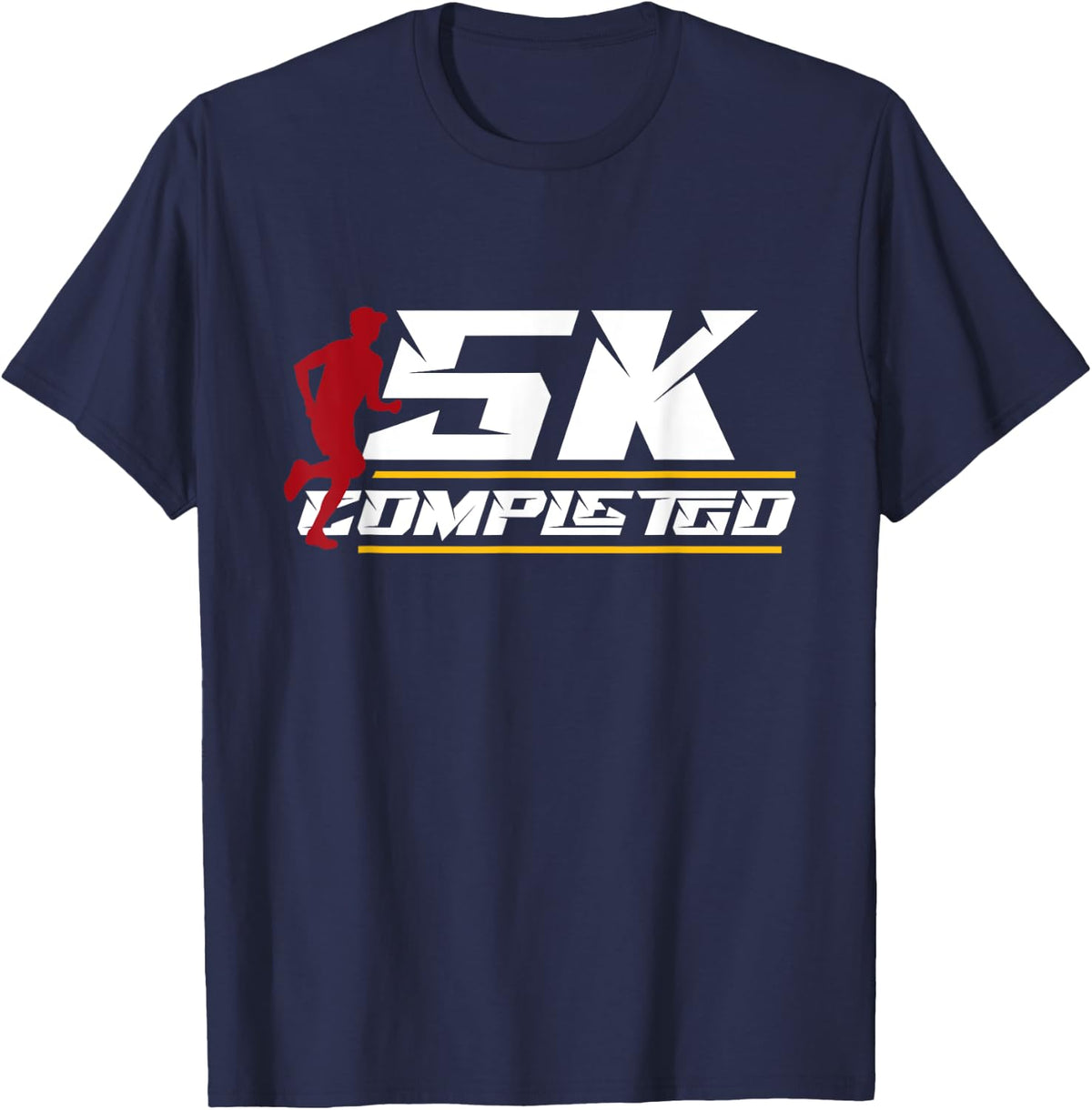 5K Completed Runner Run Race Running 5K T-Shirt - Navy Blue