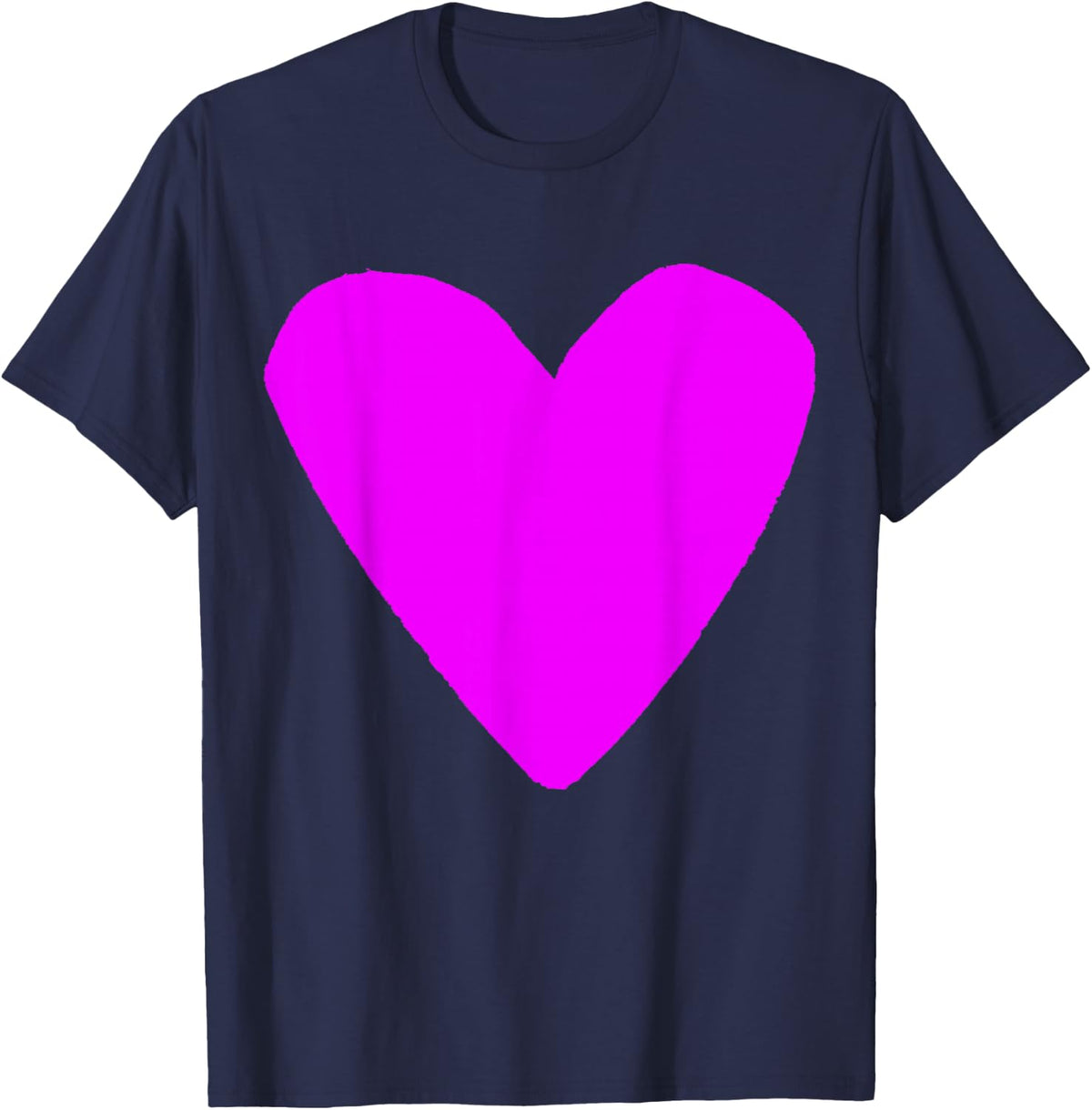 Love Heart Shape Magenta T-Shirt - Navy Blue