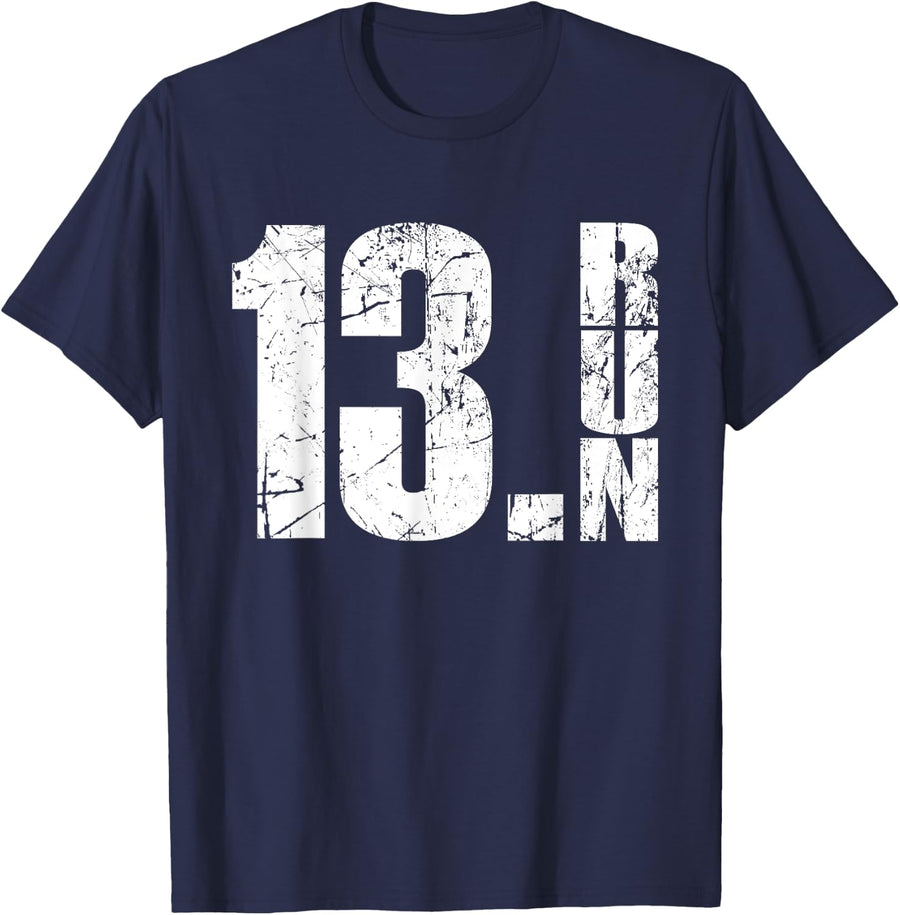13.1 Half Marathon Running Marathon Runner T-Shirt - Navy Blue