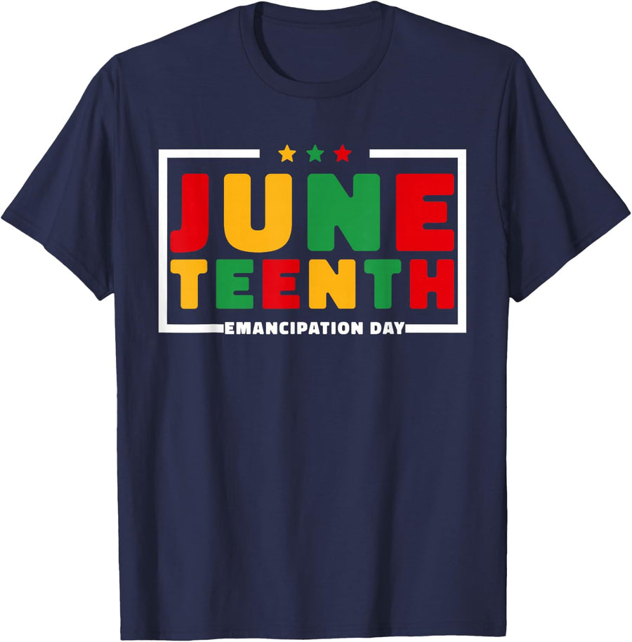 Juneteenth 1865 Women Men June 19th 1865 Emancipation Day T-Shirt - Navy Blue