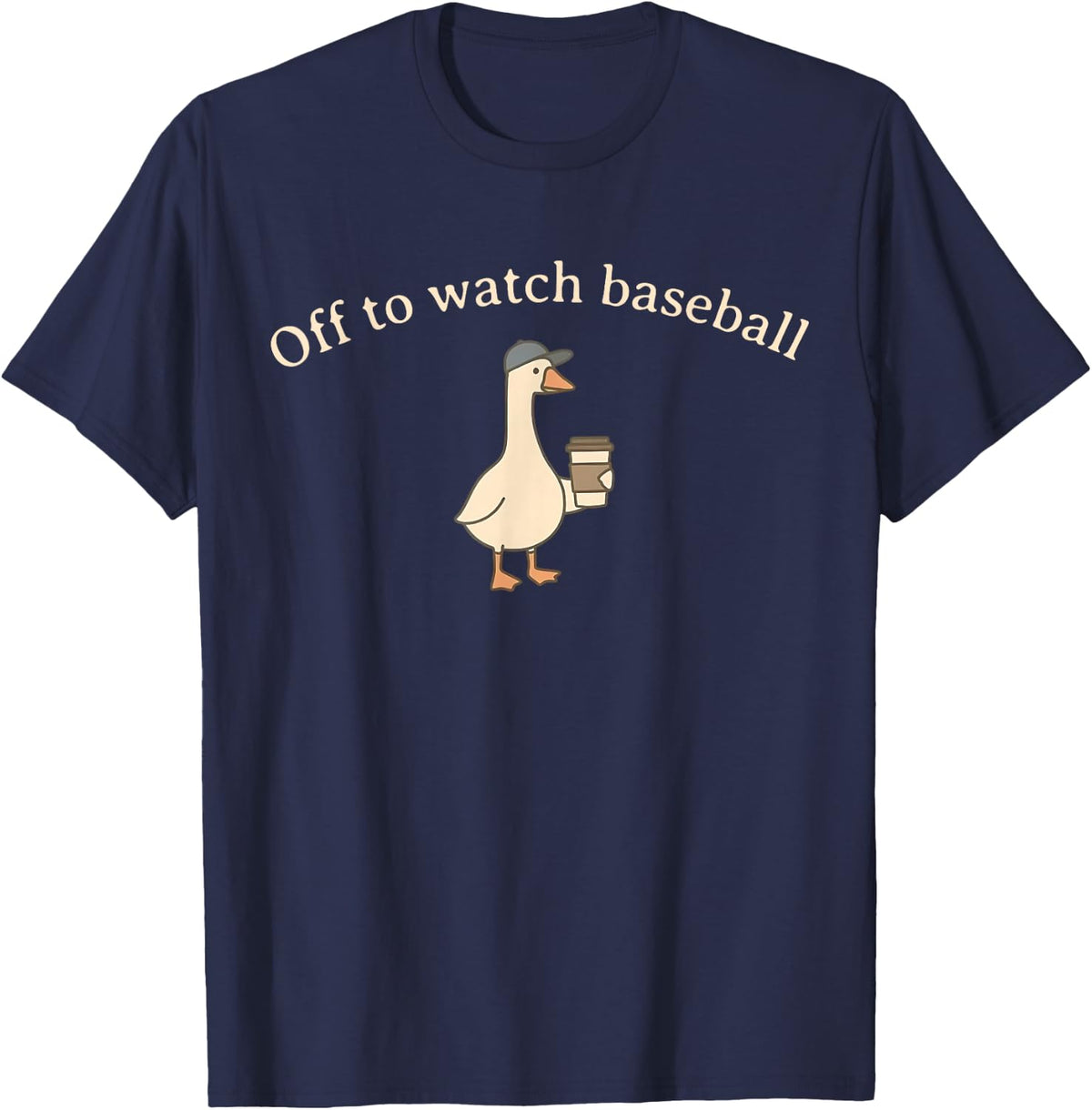 Off to Watch Baseball Funny Baseball Mom Goose T-Shirt Tees for Women Men Mother's Day - Navy Blue