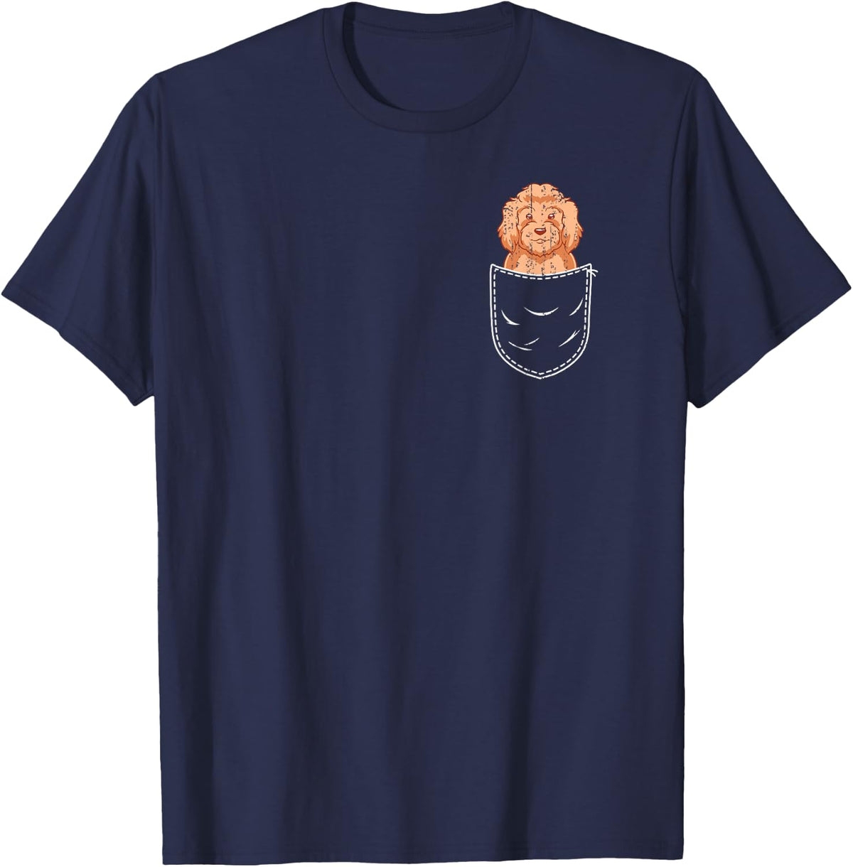 Cavapoo Lover Cute Pet Dog Owner Pocket Animal Cavapoo Men Women Kids T-Shirt - Navy Blue