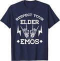 CharlIan Minds - Respect Elder Emos Music Fans T-Shirt - Navy Blue
