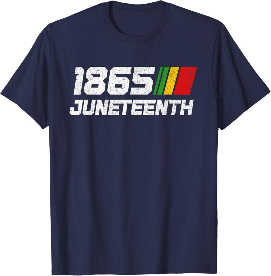 Juneteenth 1865 Celebrate June 19th Freedom Day T-Shirt - Navy Blue