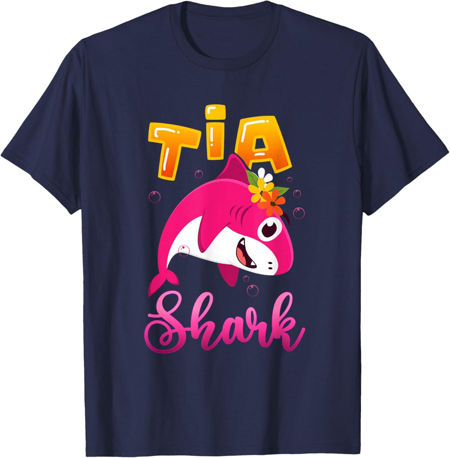 La Tia Mexicana or Mexican Aunt for Tia Shark T-Shirt - Navy Blue