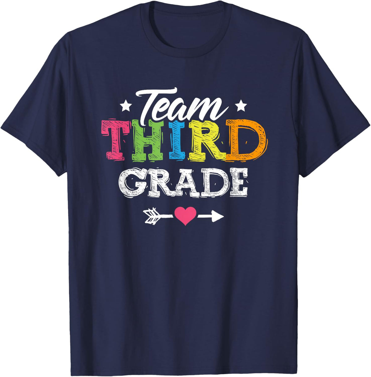 Team Third Grade Shirt Teacher Student Kids Back To School T-Shirt - Navy Blue