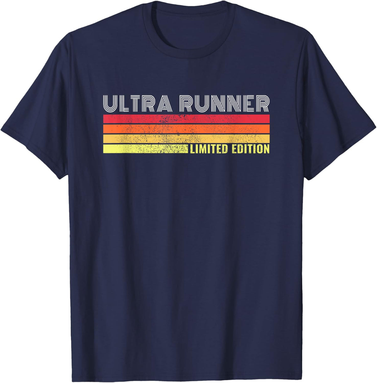 Ultramarathon Ultra Running Retro Marathon Ultra Runner T-Shirt - Navy Blue