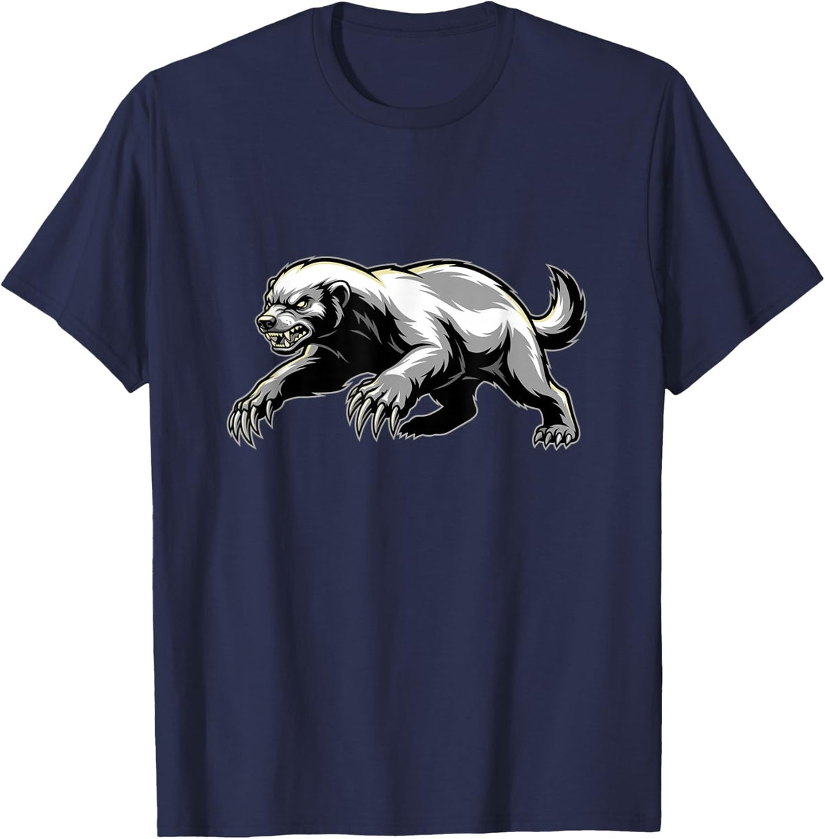 Angry Honey Badger T-Shirt - Navy Blue