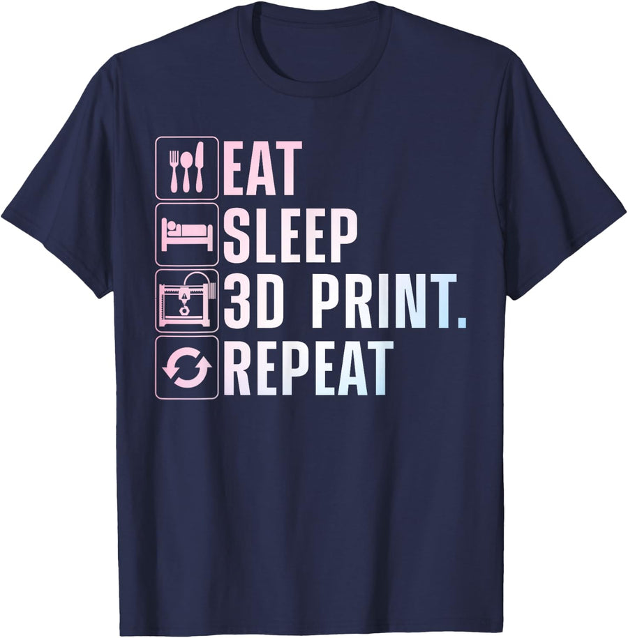 3D Printing Design for Men Women 3D Print 3D Printer Lover T-Shirt - Navy Blue