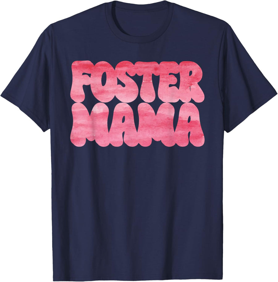 Funny Foster Mom Art for Mom Mother Foster Care Foster Mom T-Shirt - Navy Blue