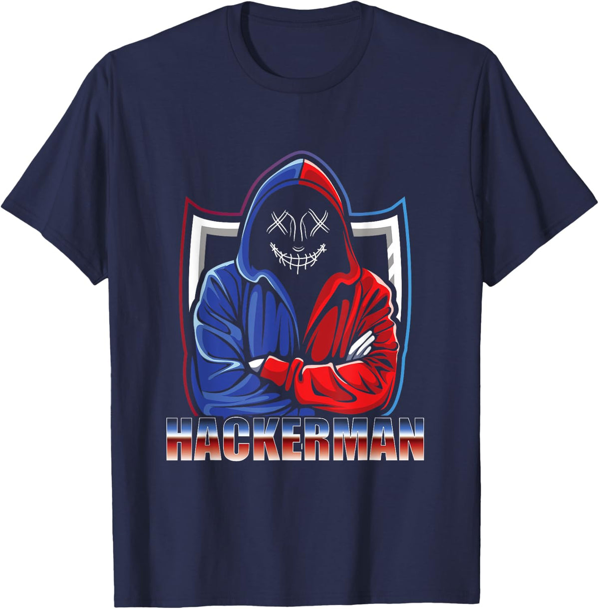 Hackerman Developer Programmer Hacker Computer Science Nerd T-Shirt - Navy Blue