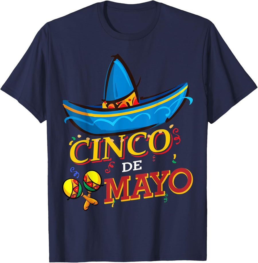 cinco de mayo Fiesta Design Camisa 5 de mayo Viva Mexico T-Shirt - Navy Blue