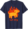 Funny Hot Dog Shirt Cute Puppy Dog Lover Tee T-Shirt For Men Women - Navy Blue