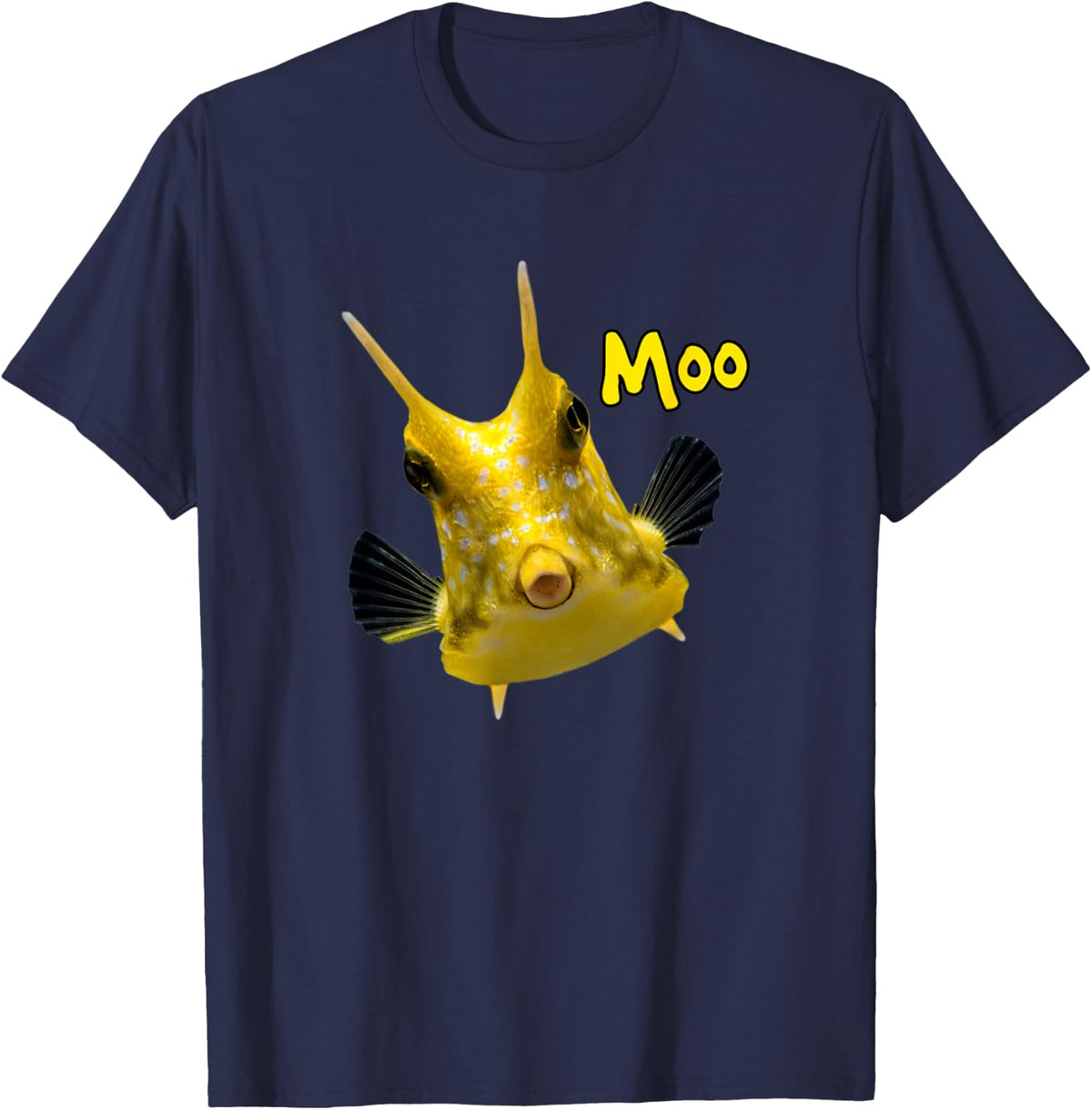 Cow Fish Salt Water Aquarium Ocean Reef Fish Cow Fish Lover T-Shirt - Navy Blue