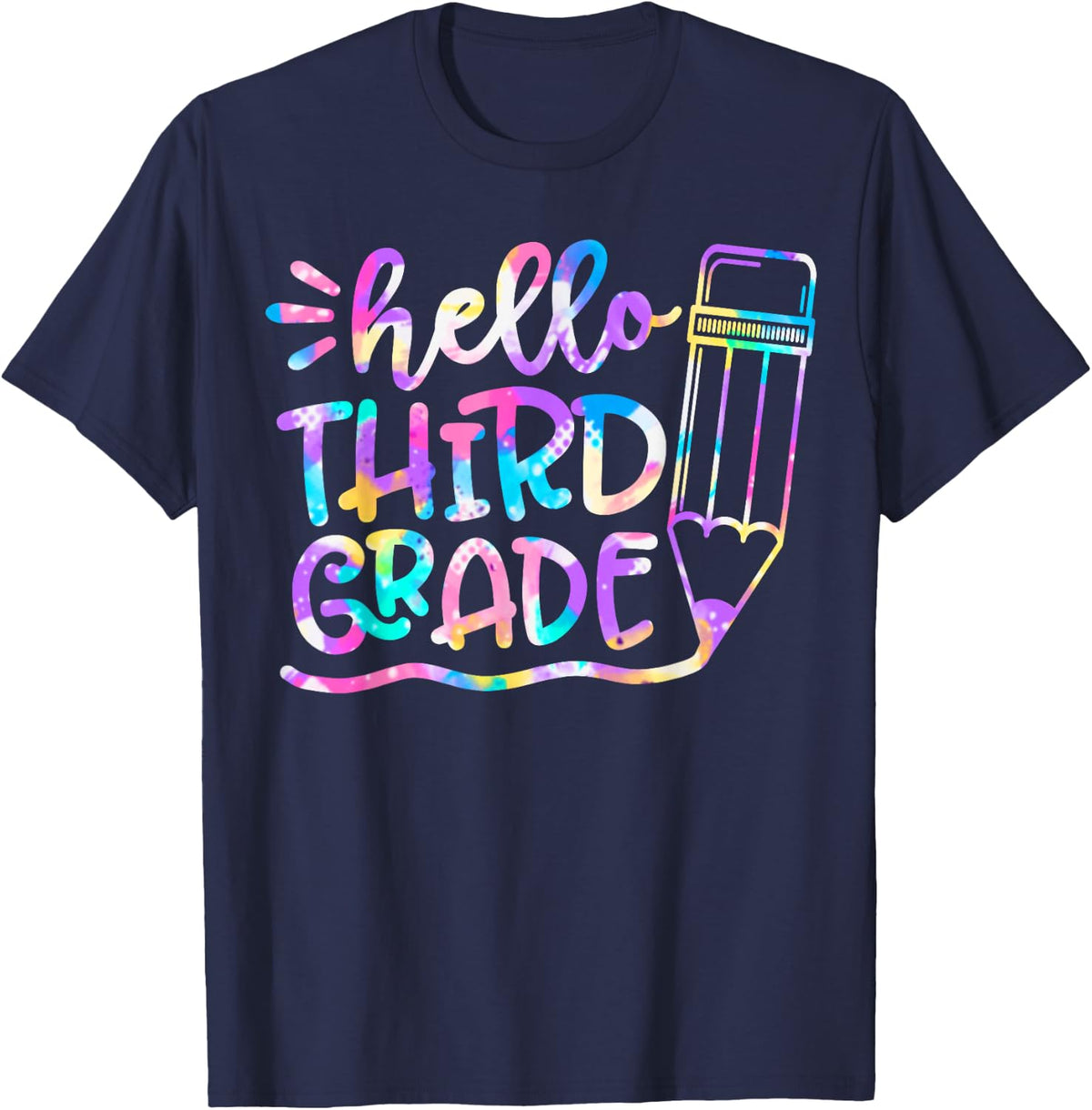 Hello Third Grade Back To School First Day Of 3rd Grade T-Shirt - Navy Blue